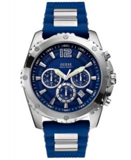 GUESS Watch, Mens Chronograph Blue Ion Plated Stainless Steel Bracelet 45mm U0123G3   Watches   Jewelry & Watches