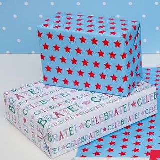 celebrate double sided wrapping paper by dots and spots
