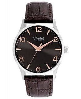 Caravelle New York by Bulova Watch, Mens Dark Brown Leather Strap 40mm 43A105   Watches   Jewelry & Watches