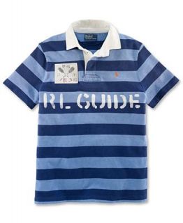 Polo Ralph Lauren Shirt, Custom Fit Short Sleeve Stripe Rugby Shirt   Polos   Men