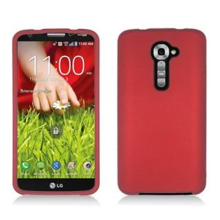 For LG G2 VS980 Verizon Rubberized Hard Protector Cover Case with Stylus Pen and ApexGears Phone Bag (Red) Cell Phones & Accessories