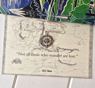 lord of the rings compass necklace by literary emporium