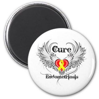 Cure Endometriosis Tattoo Wings Magnets