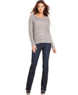 DKNY Jeans Petite Mixed Stitch Sweater & Bootcut Jeans   Petite   Women