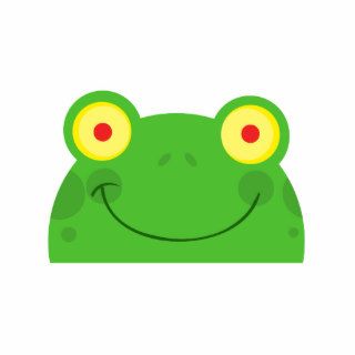 cute peeking cartoon frog froggy face cut outs