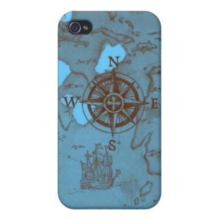 pirate treasure map compass sea choose background iPhone 4 covers