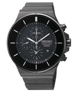 Seiko Watch, Mens Chronograph Black Ion Finish Stainless Steel Bracelet 41mm SNDD57   Watches   Jewelry & Watches