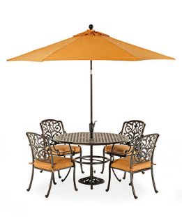Montclair Outdoor 5 Piece Dining Set 48 Round Dining Table and 4 Dining Chairs   Furniture