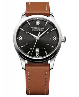Victorinox Swiss Army Watch, Mens Swiss Alliance Brown Leather Strap 40mm 241475   Watches   Jewelry & Watches
