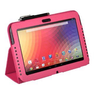 AGPtek Flip Capability Faux Leather Case Cover (rose pink) for Google Nexus 10 Tablet (Soft Micro Suede Interior, Magnetic Closure) Computers & Accessories