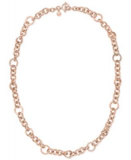 Michael Kors Gold Tone Crystal Pav Circle Link Long Necklace   Fashion Jewelry   Jewelry & Watches