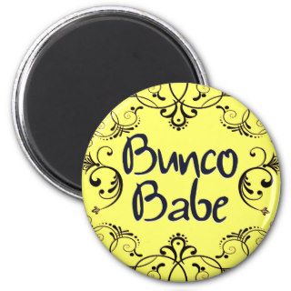 Bunco Babe with Swirls Button Fridge Magnets