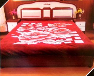 Blanca Mink Blanket Flower Design   Extra Heavy   5Kg (Light Coffee)   Bed Blankets