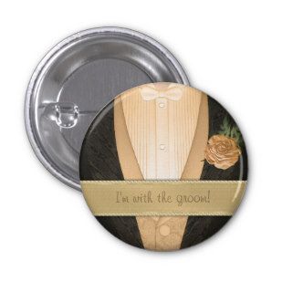 Grooms Tuxedo (peach) Custom Wedding Pin