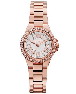 Michael Kors Womens Petite Camille Rose Gold Tone Stainless Steel Bracelet Watch 26mm MK3253   Watches   Jewelry & Watches