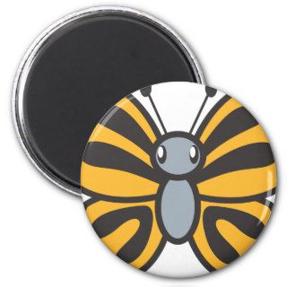 Orange Butterfly Cartoon Magnets