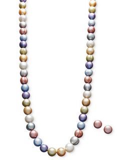 Fresh by Honora Pearl Necklace and Earring Set, Sterling Silver Multicolor Cultured Freshwater Pearl (8 9mm)   Jewelry & Watches