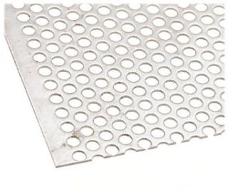 Stainless Steel 316L Perforated Sheet, ASTM A 176 99, Staggered 3/16" Round Perfs, 1/4" Center Spacing Stainless Steel Metal Raw Materials