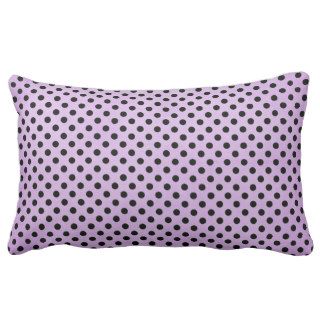 Purple and Black Polka Dot Pattern Throw Pillow