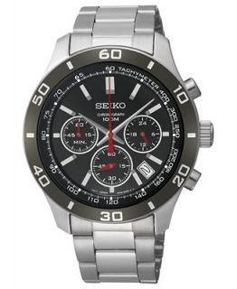 Seiko Watch, Mens Chronograph Stainless Steel Bracelet 42mm SSB077   Watches   Jewelry & Watches