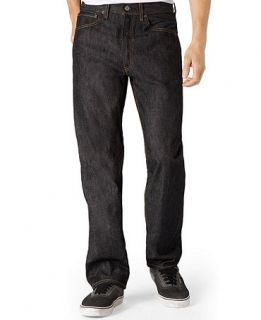 Levis Big and Tall 501 Original Shrink to Fit Black Rigid Jeans   Jeans   Men