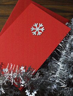 pack of five glitter snowflake christmas cards by alilia