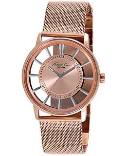 Kenneth Cole New York Watch, Unisex Rose Gold Ion Plated Stainless Steel Mesh Bracelet 44mm KC9259   A Exclusive   Watches   Jewelry & Watches