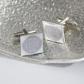 personalised square corporate logo cufflinks by suzy q