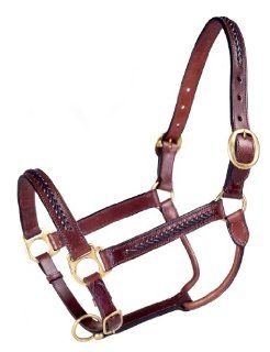 Tough 1 Royal King Braided Leather Halter, Brown  Horse Halters  Sports & Outdoors