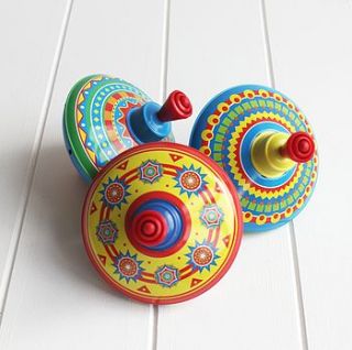 traditional tin spinning top by posh totty designs interiors