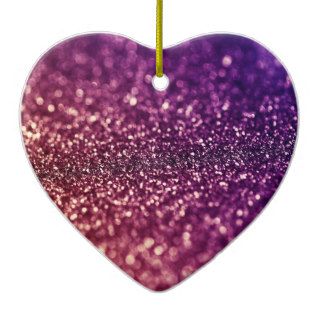 Red Pink and Purple Sparkle Glitter  Ornament
