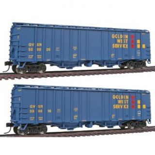 Walthers HO Scale Gold Line&#8482 50' Airslide&#174 Covered Hopper Limited Run 2 Pack Assembled Golden West #508016 & 508020 (blue, yellow, red) Toys & Games