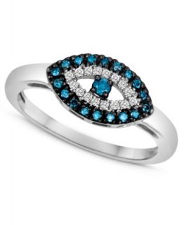 Studio Silver Sterling Silver Ring, Crystal Evil Eye Ring   Rings   Jewelry & Watches