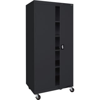 Sandusky Lee Heavy-Duty Welded Steel Mobile Cabinet — 36in.W x 24in.D x 78in.H, Black, Model# TA4R362472-09  Storage Cabinets