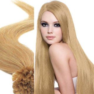 M Angelcoco Stick U Tip 100% Indian Remy Human Straight Hair Extensions Light Honey Blonde 18"100pcs/pack 50g  Beauty