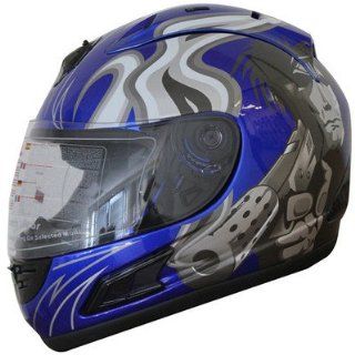 Motorcycle Helmet DOT Full Face sports Bike Helmet 508_172 (XL, Blue) Automotive