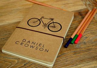 personalised notebook vintage bicycle by alphabet interiors