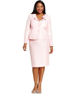 Le Suit Plus Size Melange Brooch Skirt Suit   Suits & Separates   Plus Sizes