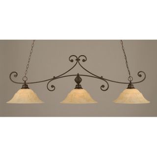 Toltec Lighting Curl 3 Light Kitchen Island Pendant