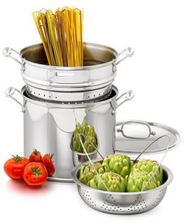 Cuisinart Chefs Classic Stainless Steel 12 Qt. Covered Stockpot with Pasta Insert & Steamer Basket   Cookware   Kitchen
