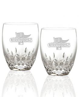 Waterford 2013 World Series Boston Red Sox Lismore Essence Double Old Fashioned Glasses Pair  