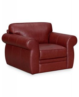 Carmine Leather Living Room Chair, Swivel 45W x 39D x 35H   Furniture