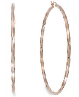 14k Rose Gold Vermeil Earrings, Twist Hoop Earrings   Earrings   Jewelry & Watches