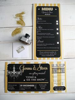 theatre ticket invitation by sweet words stationery