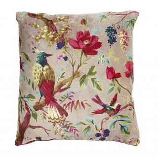 velvet bird and flower cushion by i love retro