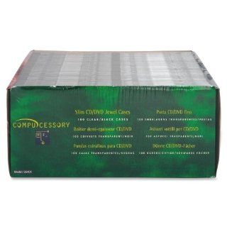 Wholesale CASE of 5   Compucessory Slim CD/DVD Jewel Cases Thin CD/DVD Jewel Case, One CD W/Literature, 100/PK, Clear