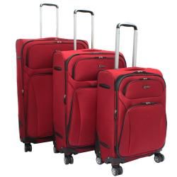 Jourdan Lightweight Red 3 piece Expandable Spinner Luggage Set Jourdan Three piece Sets