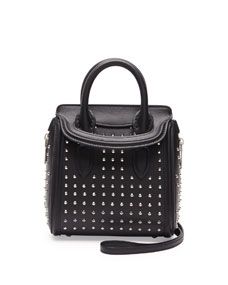 Alexander McQueen Heroine Studded Mini Satchel Bag, Black