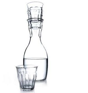 french carafe with picardie glasses by places and spaces