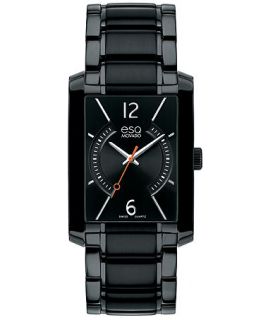 ESQ Movado Watch, Mens Swiss Synthesis Black Ion Plated Stainless Steel Bracelet 30mm 07301411   Watches   Jewelry & Watches